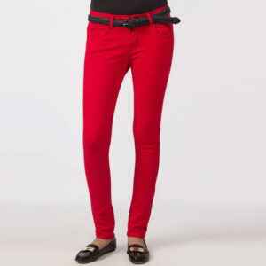 Red Skin Fitted Lycra Jeans