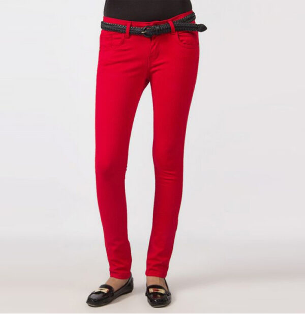 Red Skin Fitted Lycra Jeans