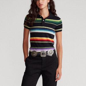 Striped Cashmere Polo Shirt